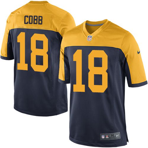 Men Green Bay Packers 18 Randall Cobb Nike Navy Blue Alternate Game NFL Jersey